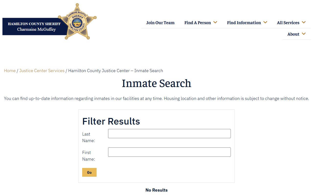 Hamilton County Jail Mugshots - Sheriff Inmate Search Tool