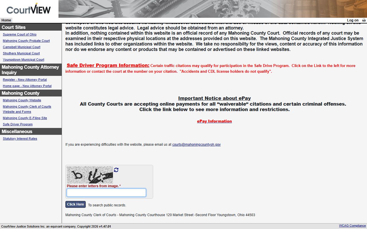 Mahoning County Jail Mugshots - Clerk of Courts eAccess Case Search