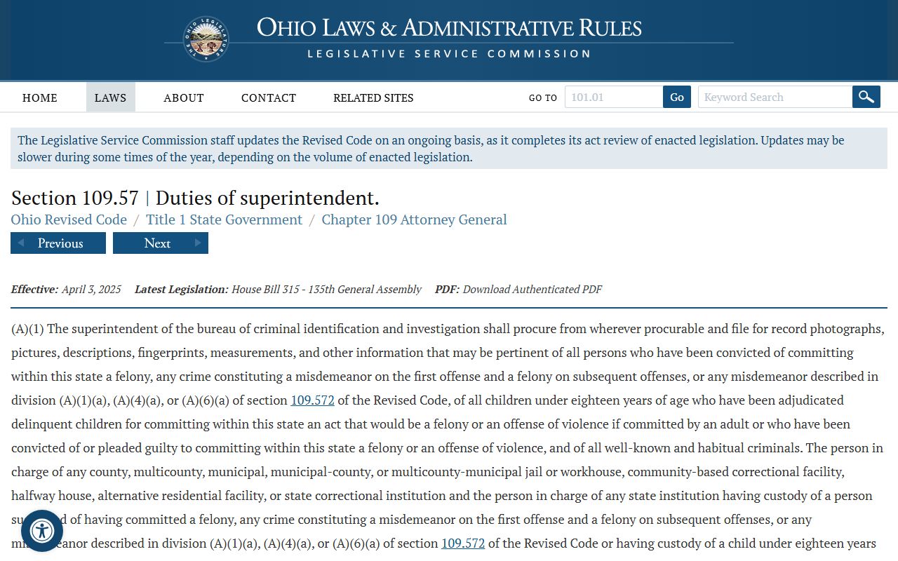 Ohio Jail Mugshots - Revised Code Public Records Statute